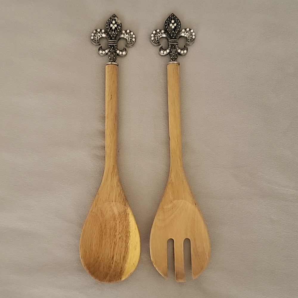 Wooden Spatula Set of 2 Decorated by Crystals.